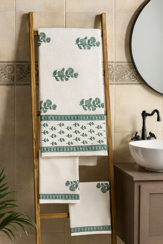 Rose Green Adult Towel Set