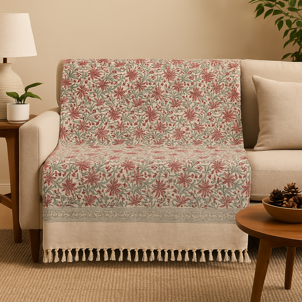 Anaar Bagh Tassel Throw