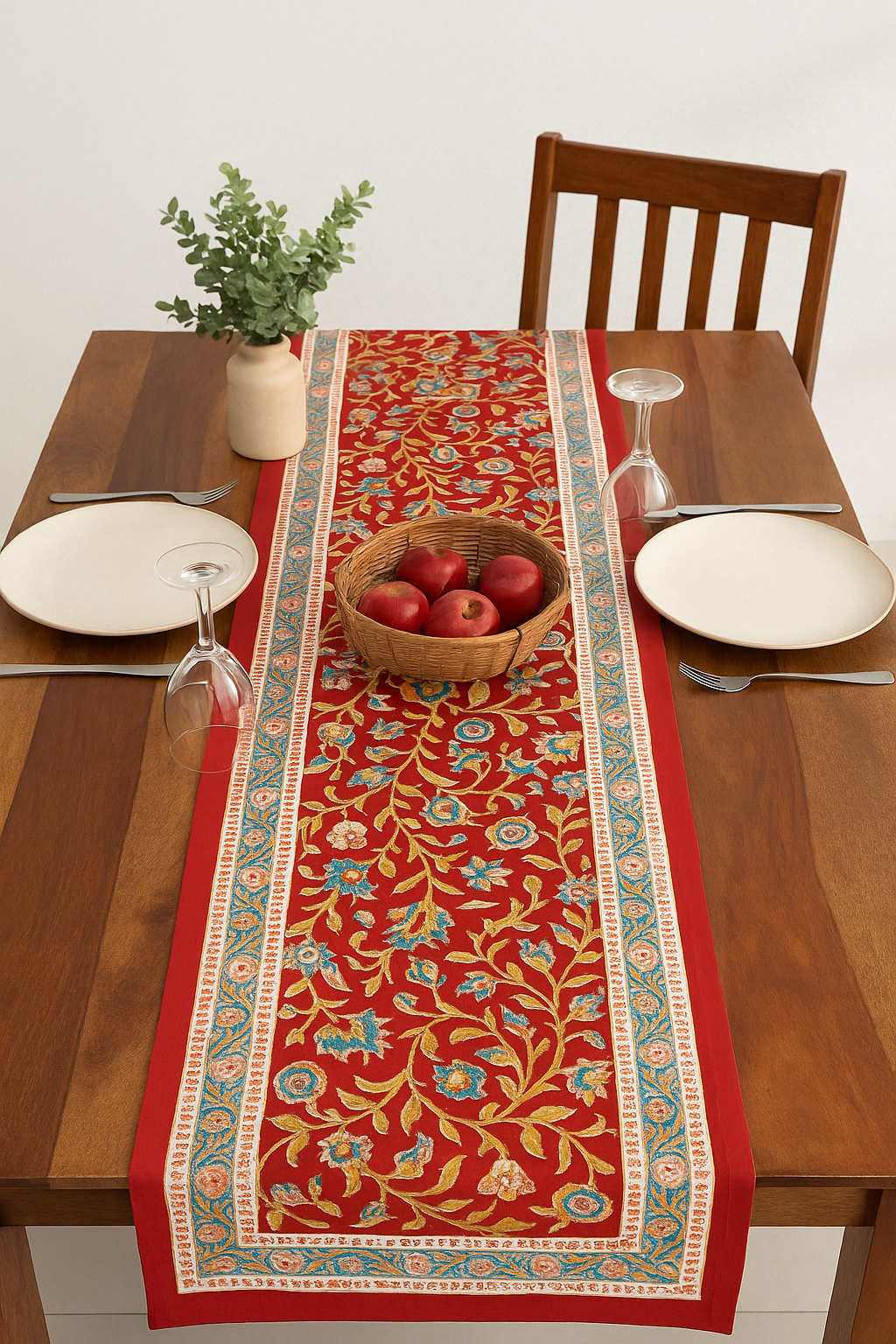 Shalimar Table Runner- Red