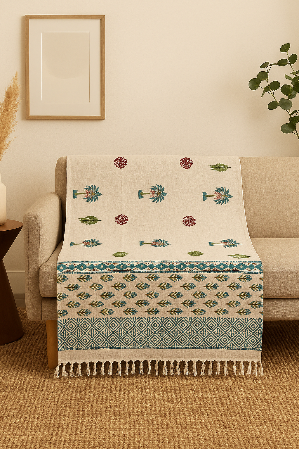 Neel Khajuri Tassel Throw