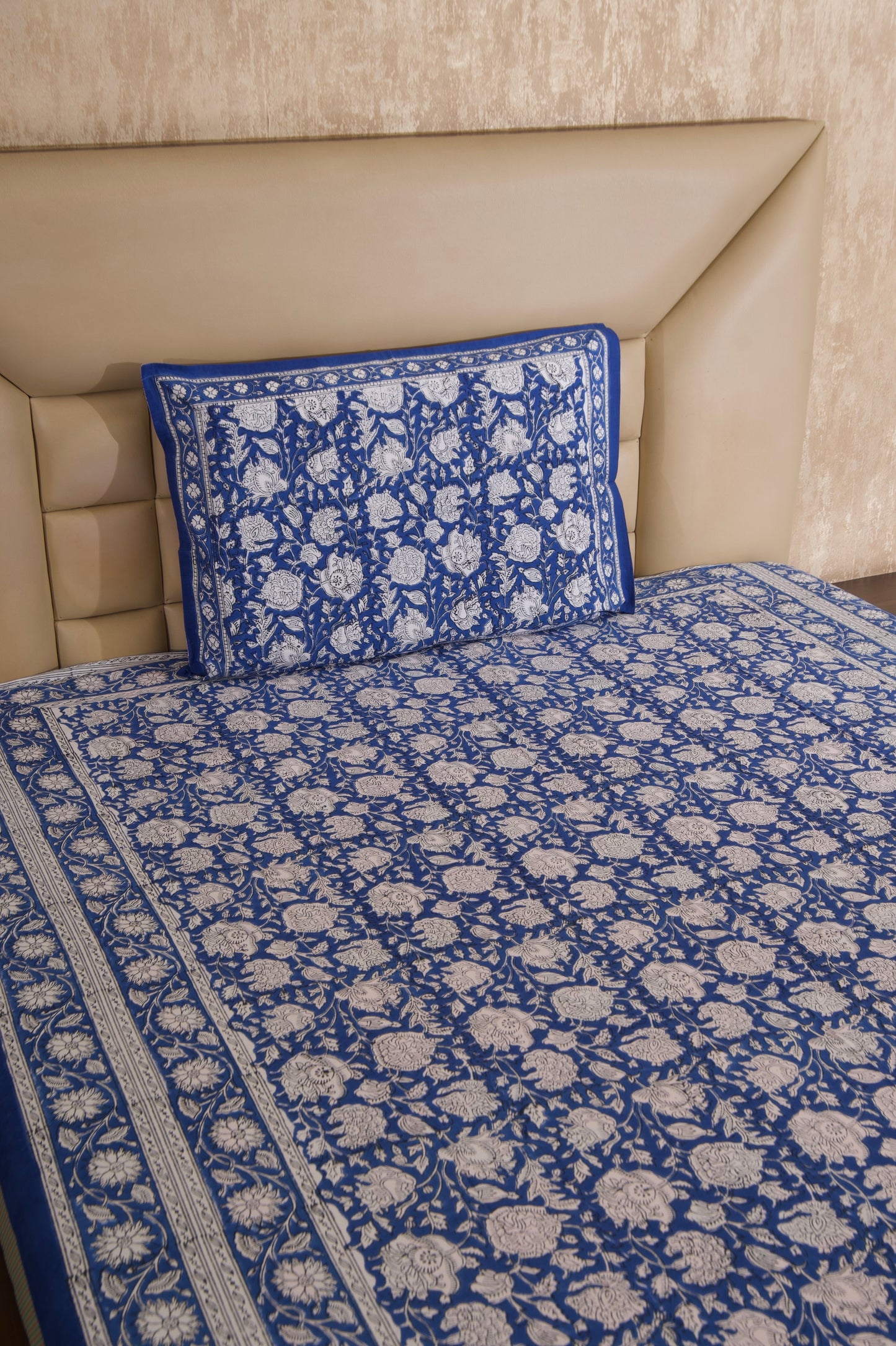 Royal Blue Baugh Percale Cotton Bedsheet-Single