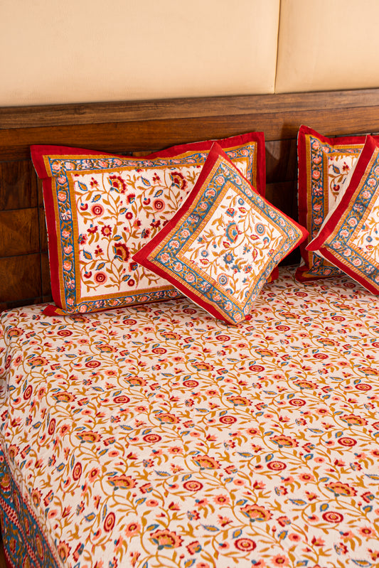 Shalimar-White Bedsheet & Dohar Set