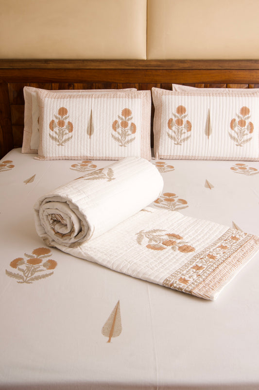 Rusty Poppy Quilted Bedcover