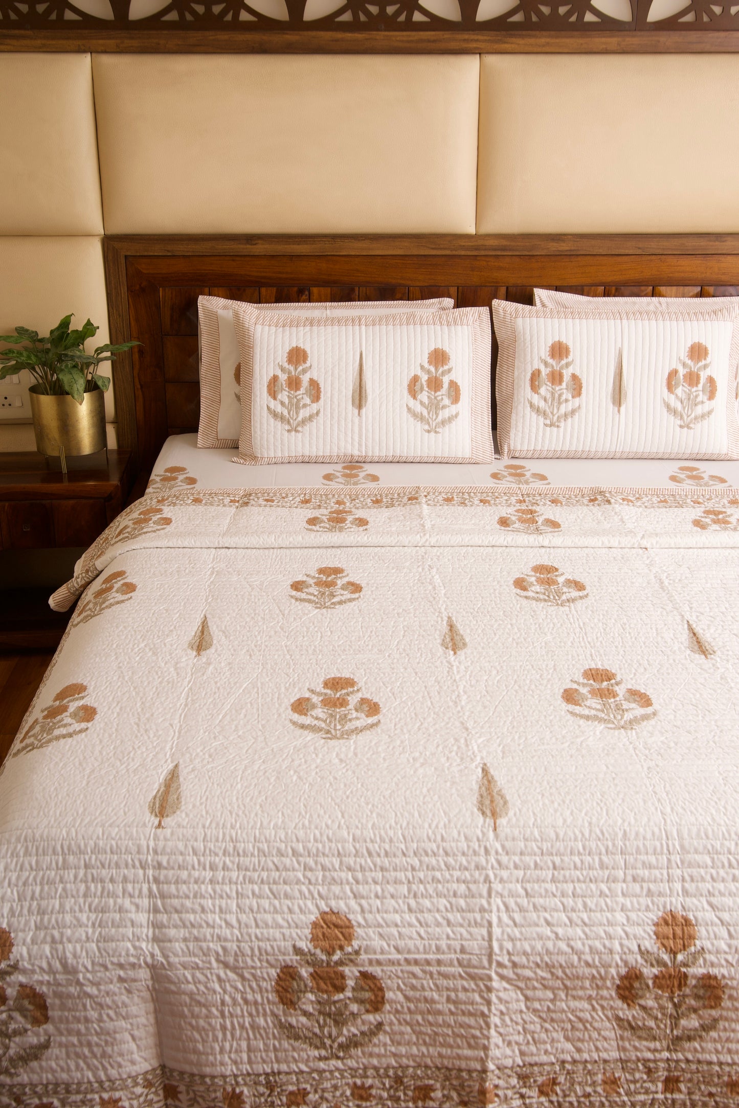 Rusty Poppy Quilted Bedcover