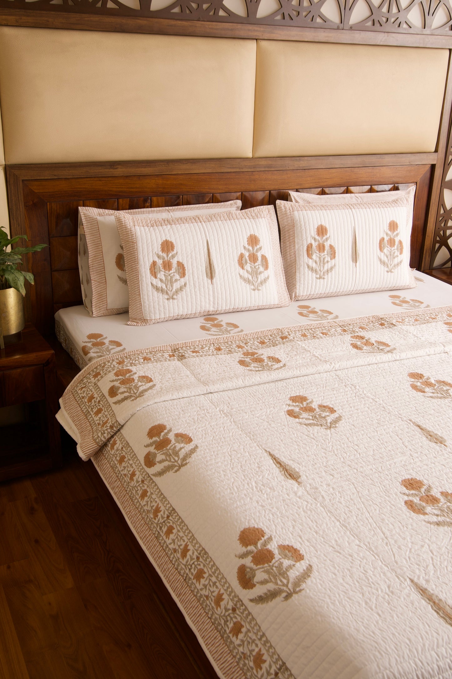 Rusty Poppy Quilted Bedcover