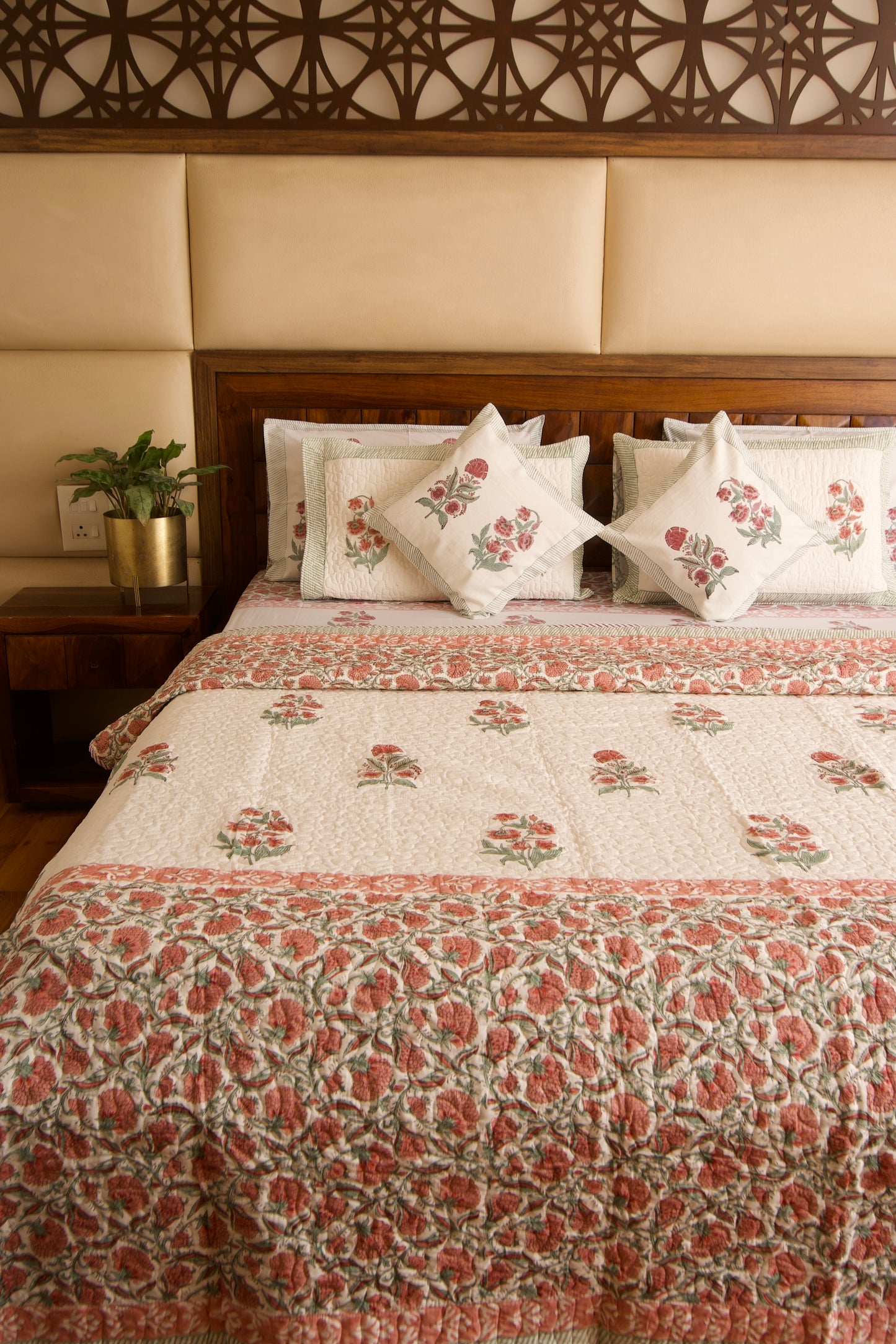 Hibiscus Bedsheet & Two Single Quilt Set