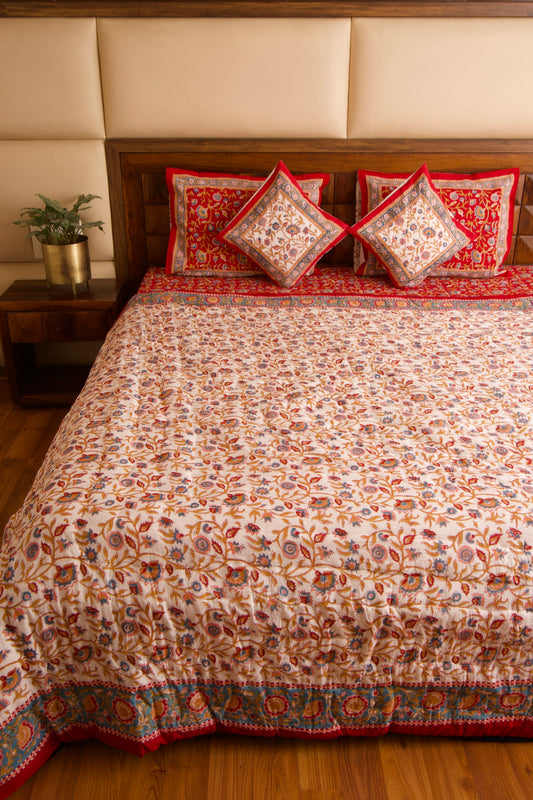 Shalimar Reversible Mulmul Cotton Quilt-King Size