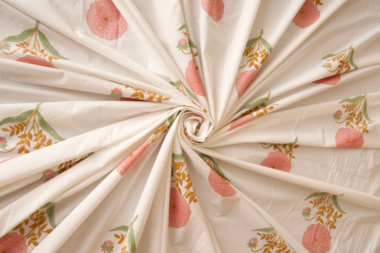 Pink Marigold Percale Cotton Bedsheet