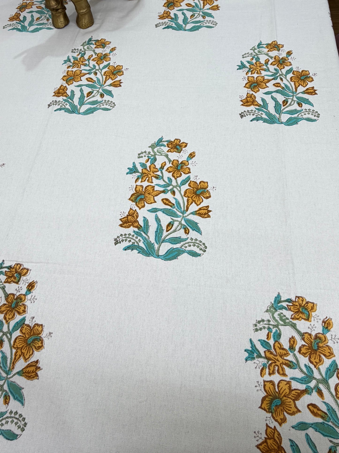Turquoise Mustard Baugh Table Cover