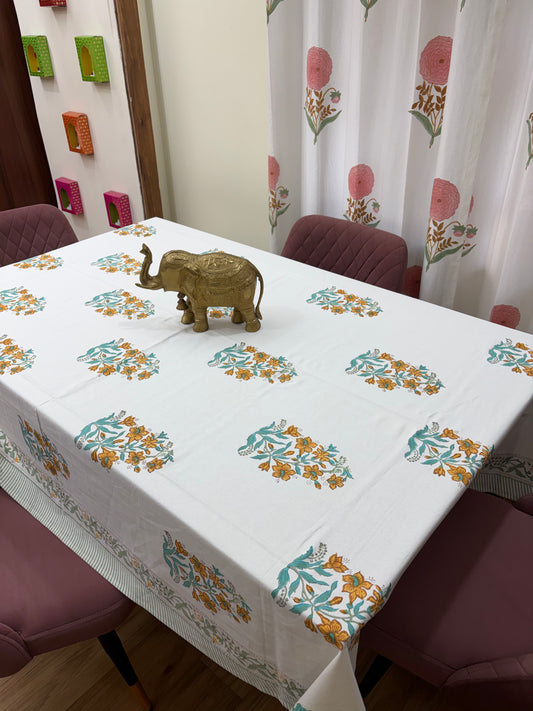 Turquoise Mustard Baugh Table Cover