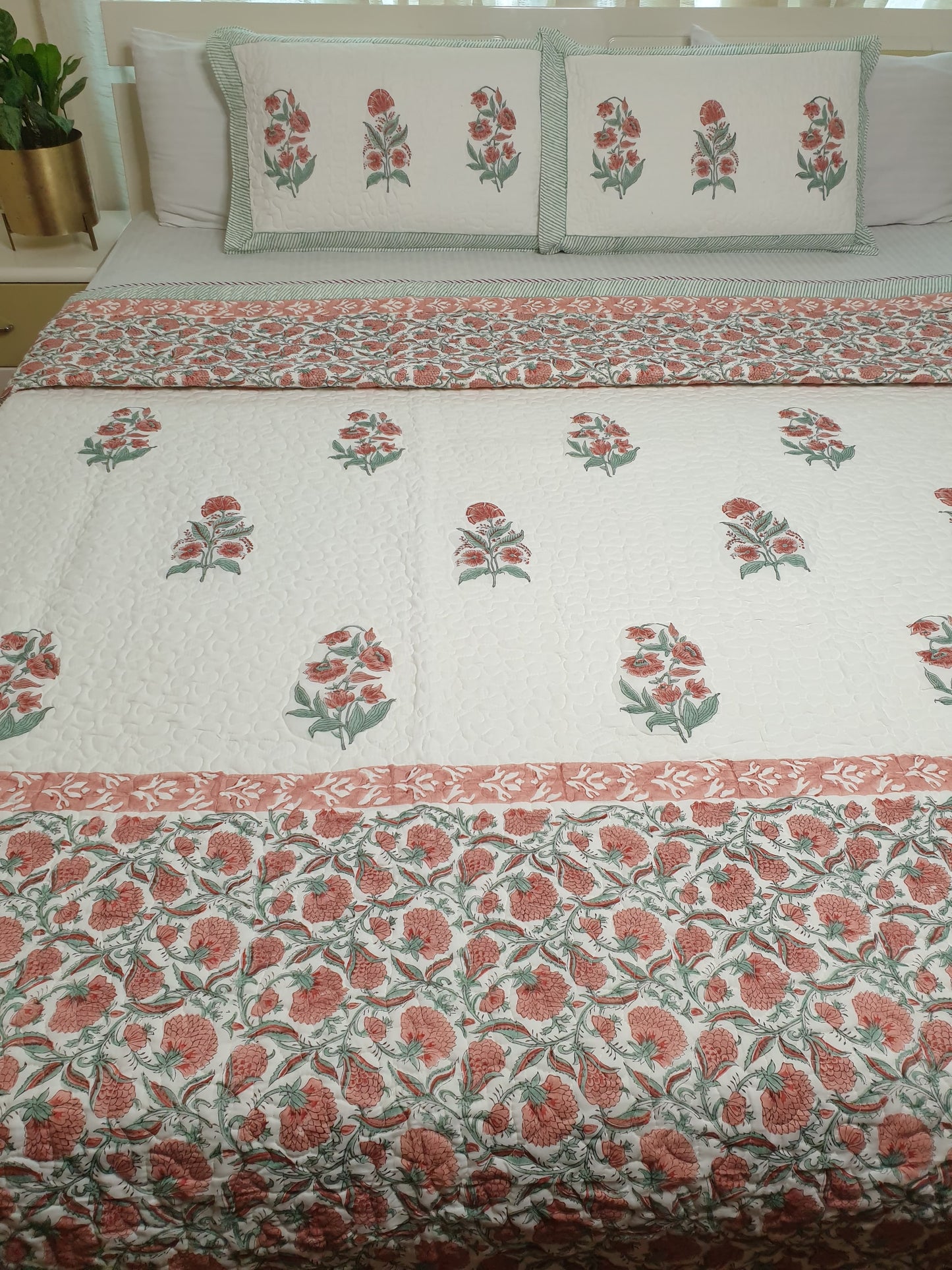 Hibiscus Quilted Bedcover