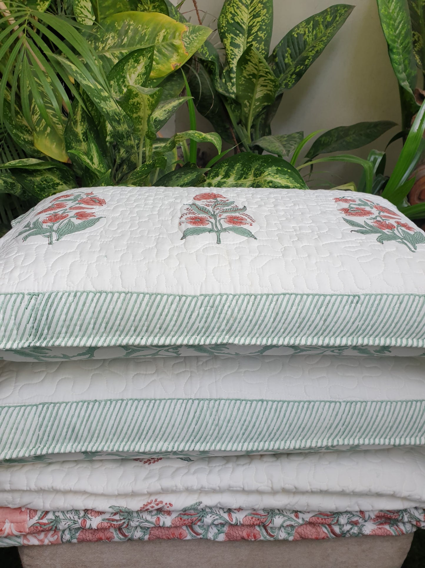 Hibiscus Quilted Bedcover
