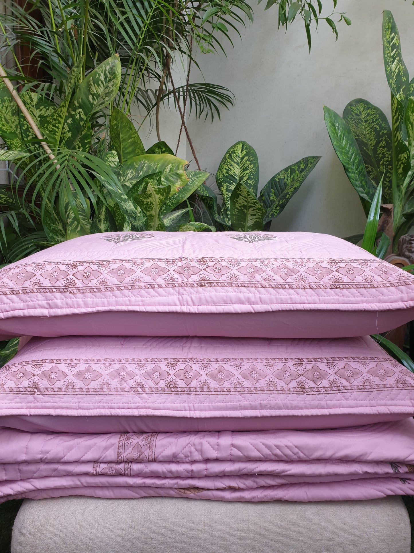 Dusty Rose Persian Quilted Luxury Bedcover