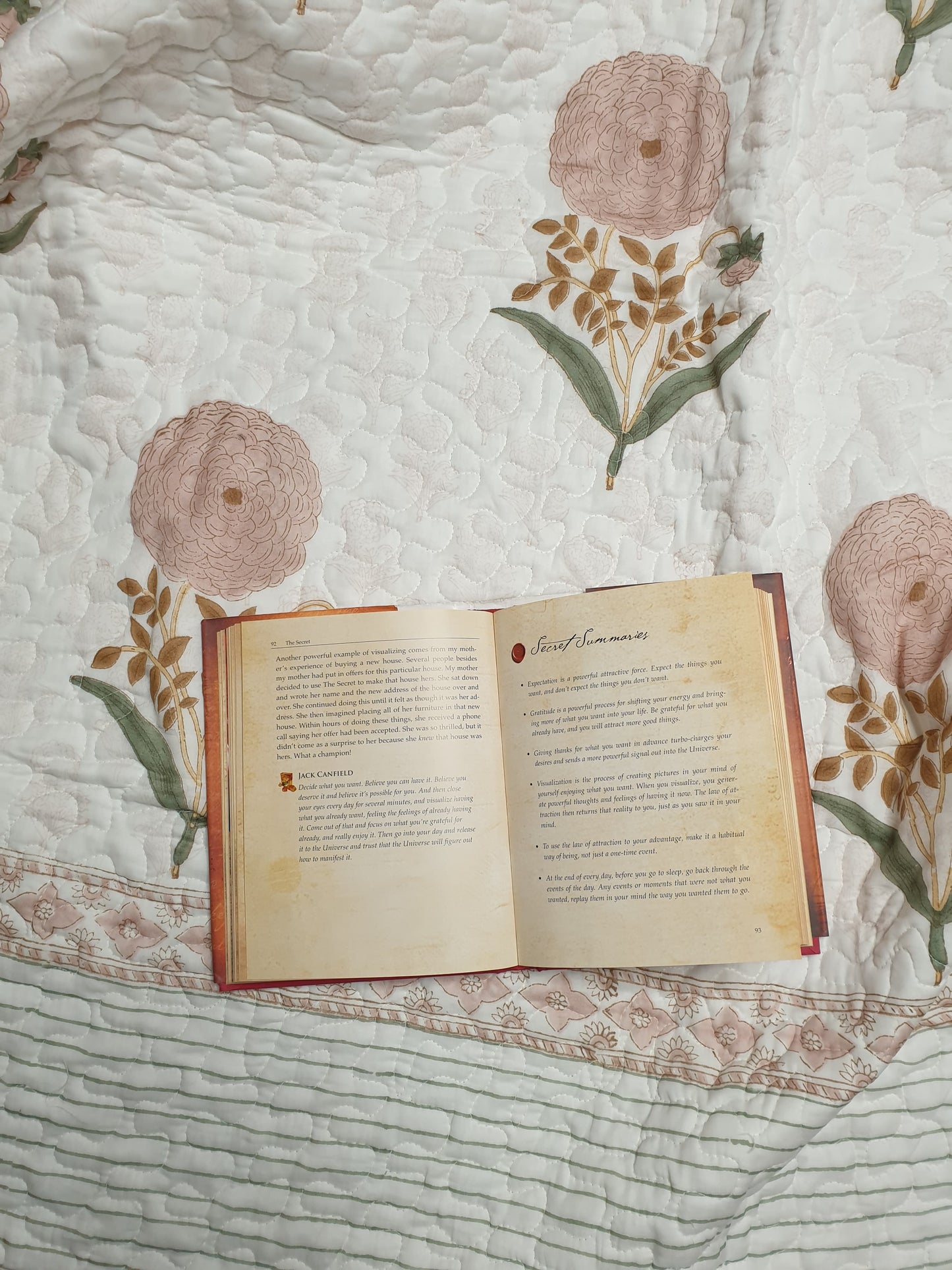 Peach Marigold Quilted Bedcover