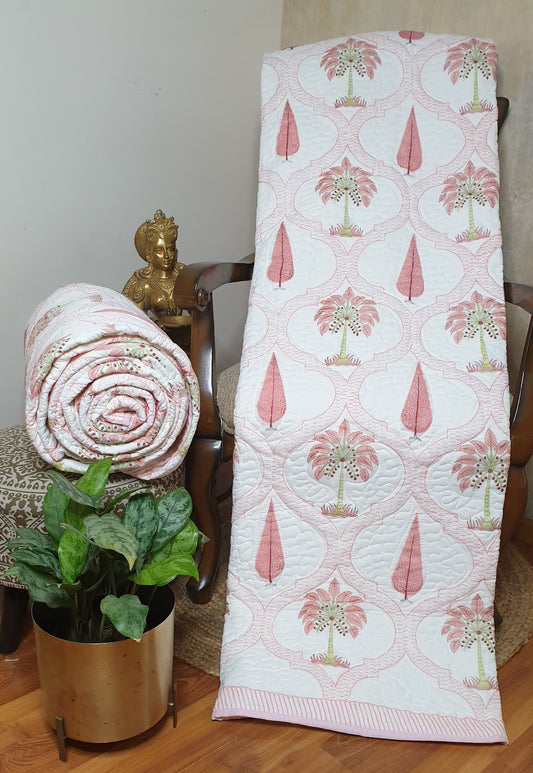 Gulaab Khajuri Quilted Bedcover