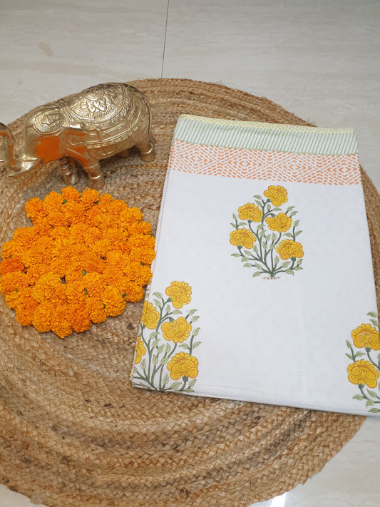 Yellow Rose Mulmul Dohar- Single Bed