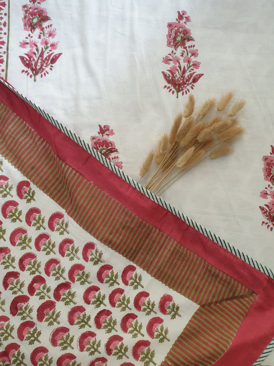 Organic Mulmul Cotton Dohar AC Blanket - Laal Buta
