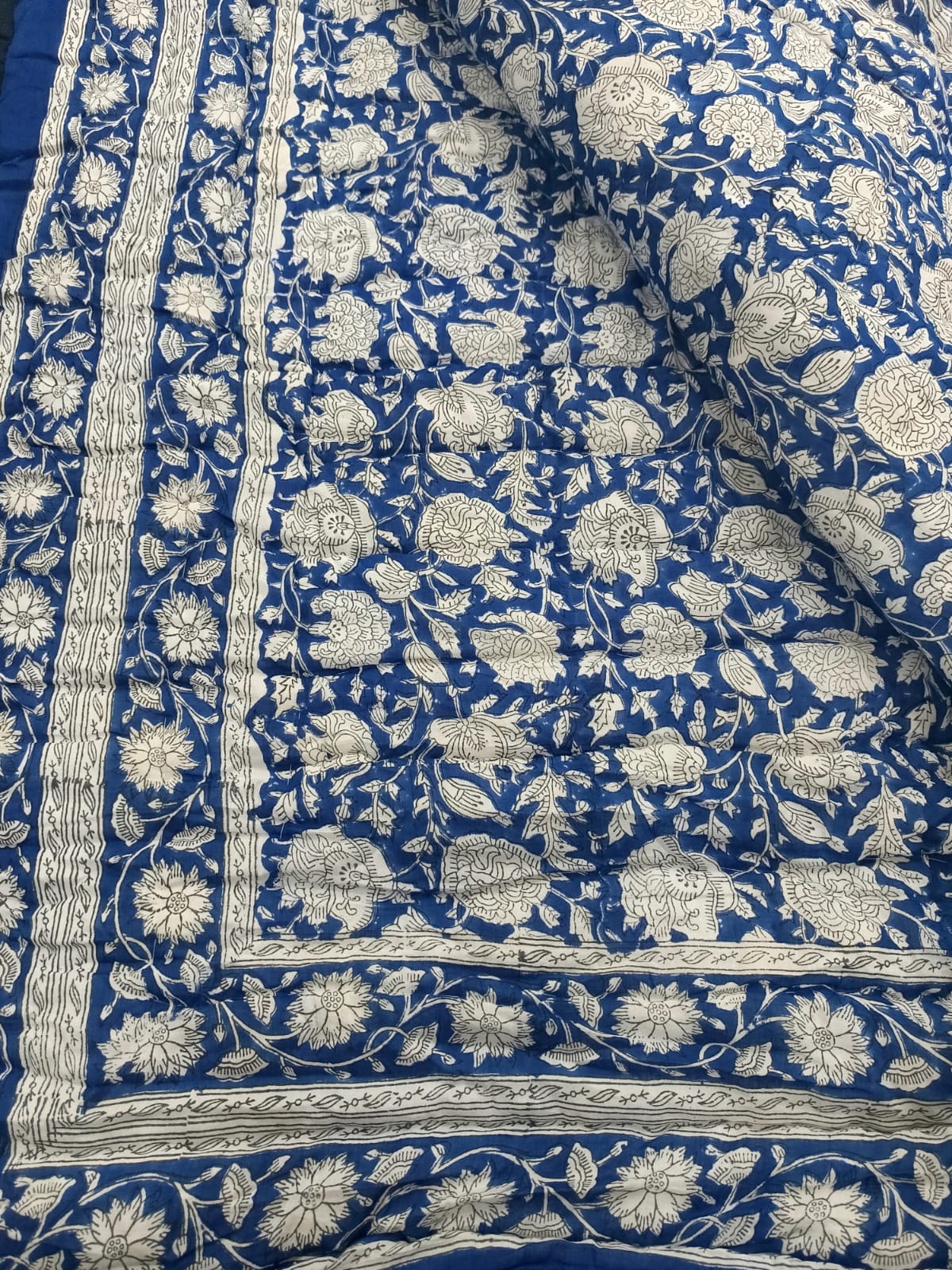 Blue Paisely Reversible Mulmul Cotton Quilt
