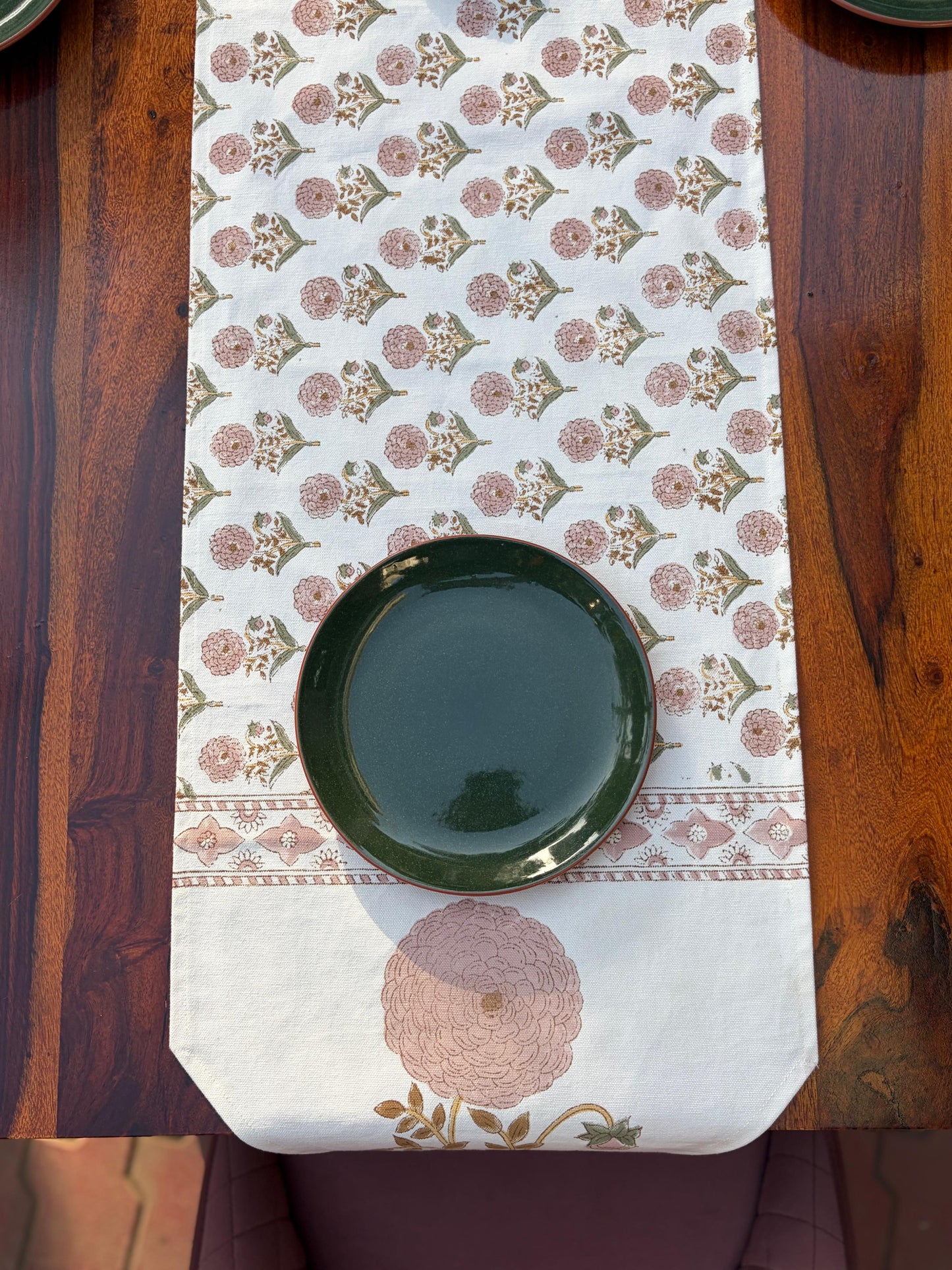 Peach Marigold Table Runner