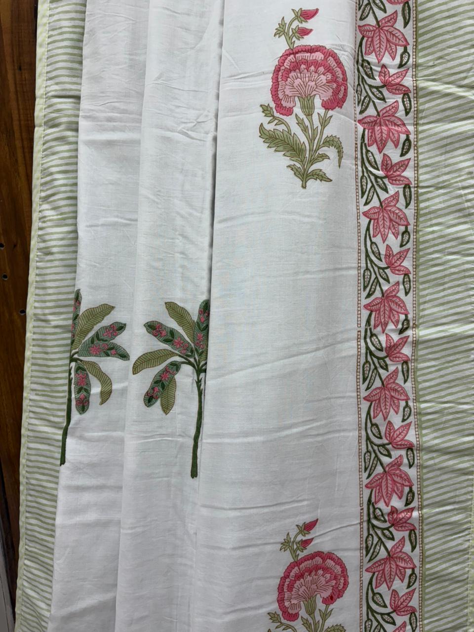 Organic Mulmul Cotton Dohar AC Blanket - Palm Tree