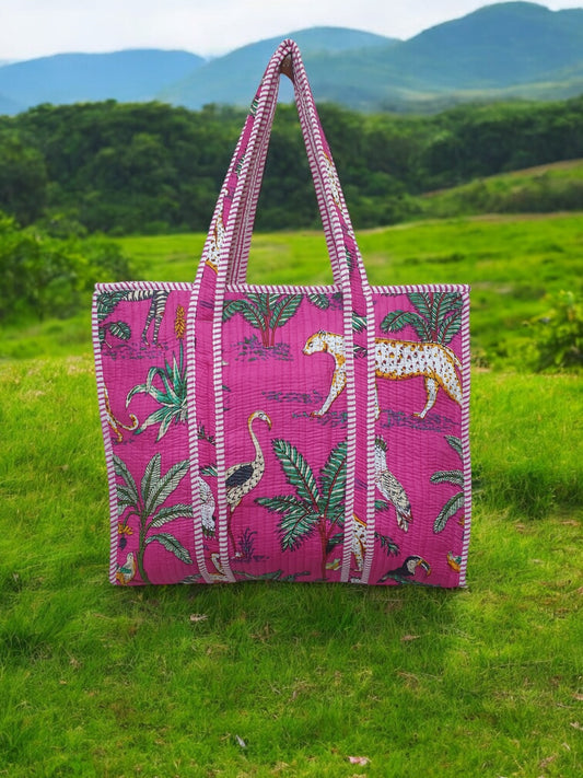 Pink Panther Zipper Tote Bag & Pouch Set