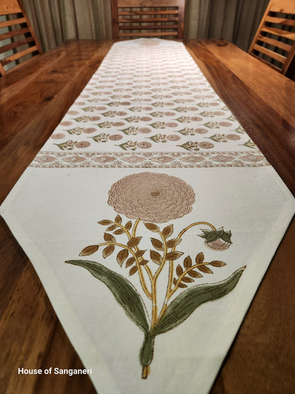 Peach Marigold Table Runner