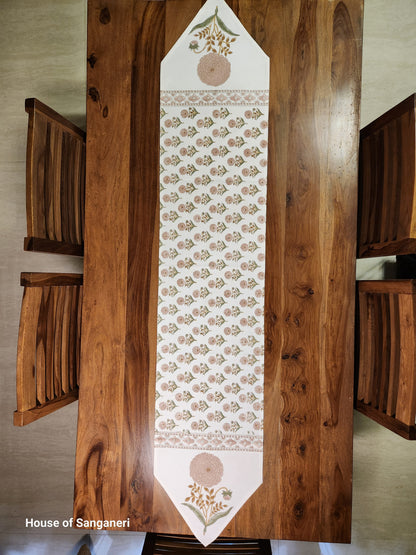 Peach Marigold Table Runner