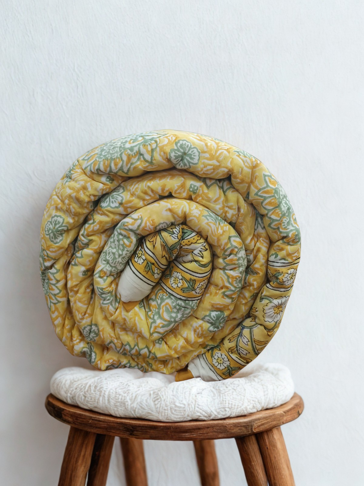 Yellow Bagh Reversible Mulmul Cotton Quilt-King Size