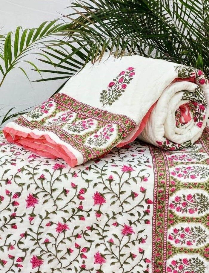 Rani Green Bagh Reversible Mulmul Cotton Quilt