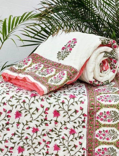 Rani Green Bagh Reversible Mulmul Cotton Quilt