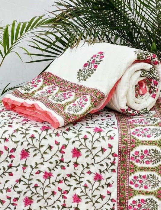 Rani Green Bagh Reversible Mulmul Cotton Quilt