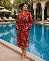 Red Printed Bathrobe