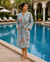 Grey Printed Bathrobe