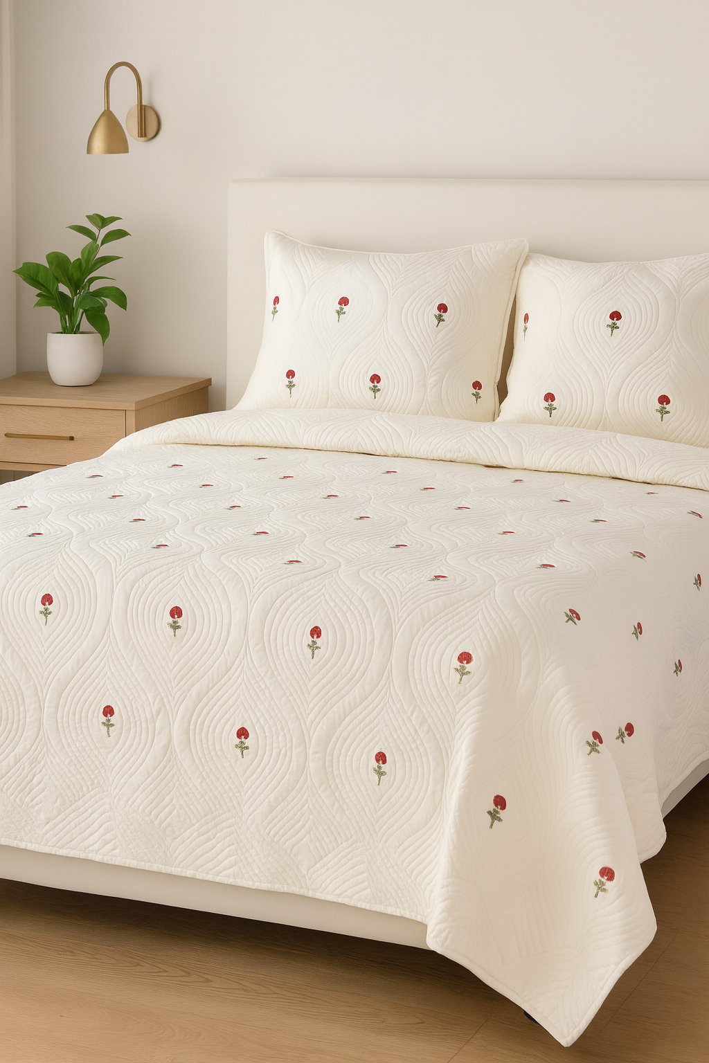 Red Dutch Persian Quilted Luxury Bedcover
