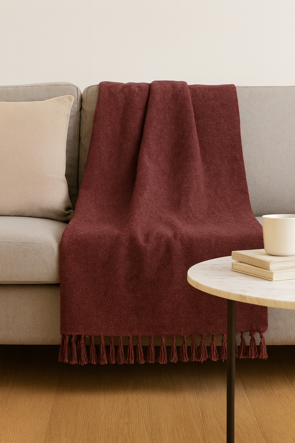 Mauve Tassel Throw