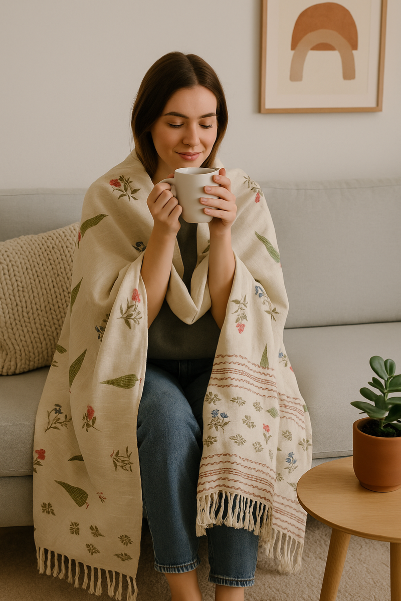 Gulaab Tassel Throw
