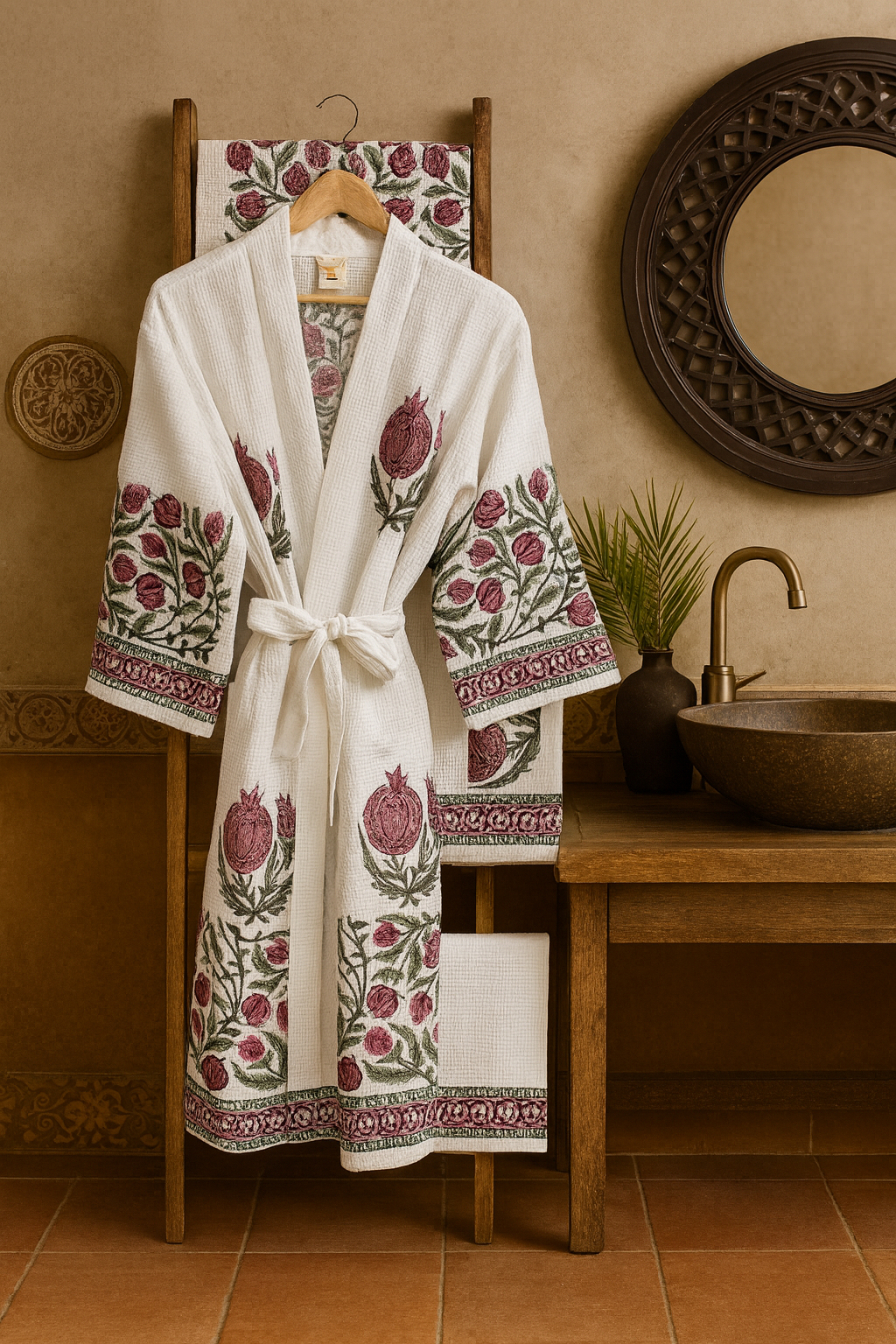 Anaar Bathrobe and Towel set