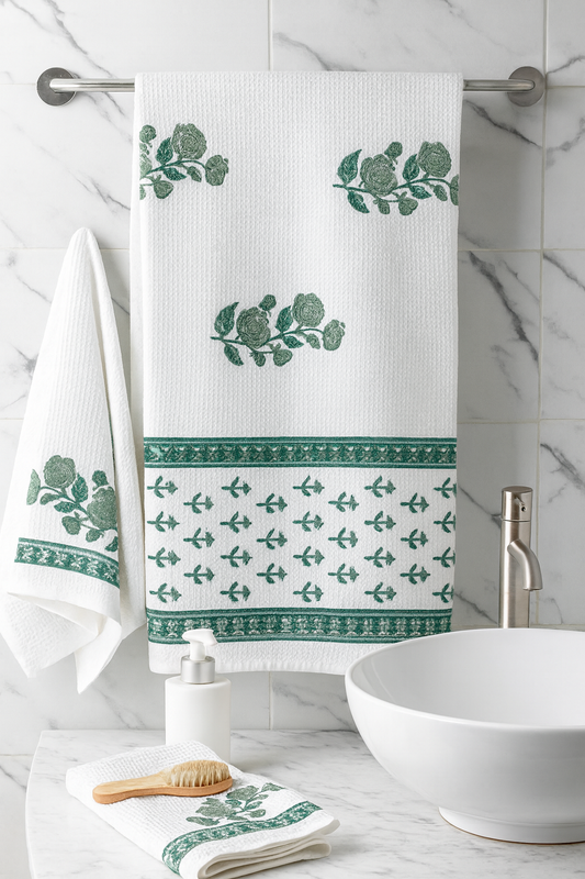 Rose Green Adult Towel Set