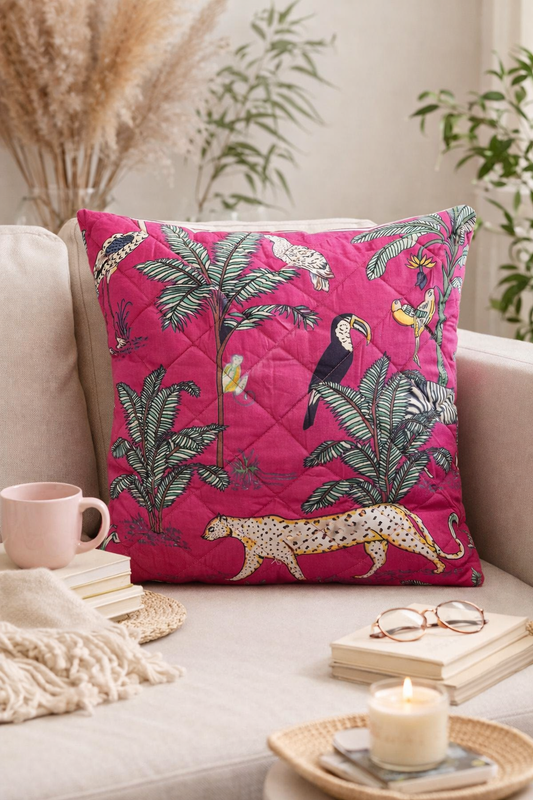 Pink Forest Cushion Cover