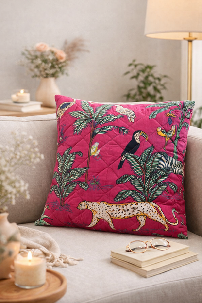 Pink Forest Cushion Cover