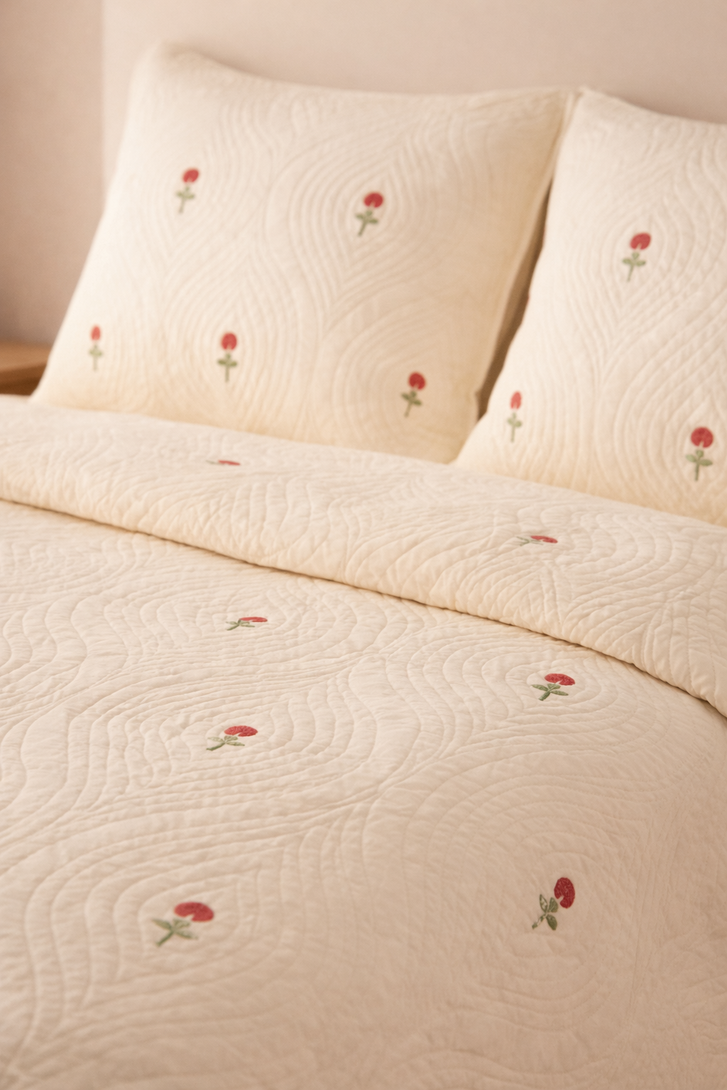 Red Dutch-Beige Persian Quilted Luxury Bedcover- California king