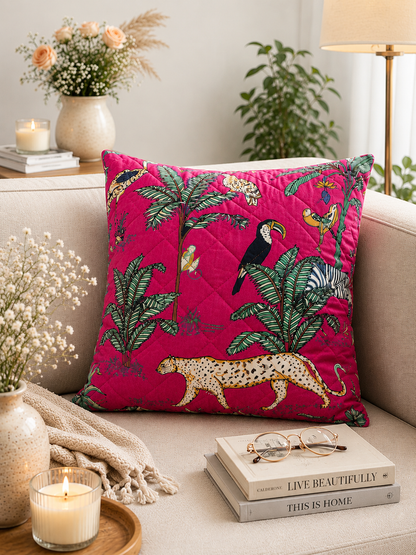Pink Forest Cushion Cover