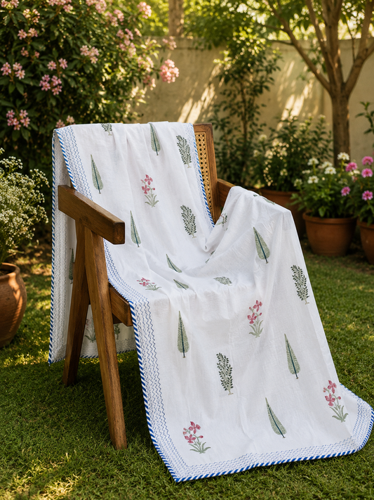 Organic Mulmul Cotton Dohar AC Blanket - Kaner Baugh