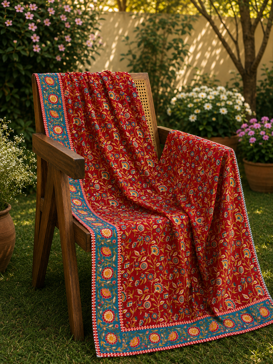 Organic Mulmul Cotton Dohar AC Blanket - Shalimar