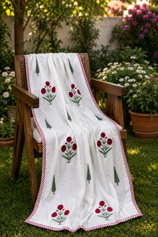 Organic Mulmul Cotton Dohar AC Blanket - Laal Ishq