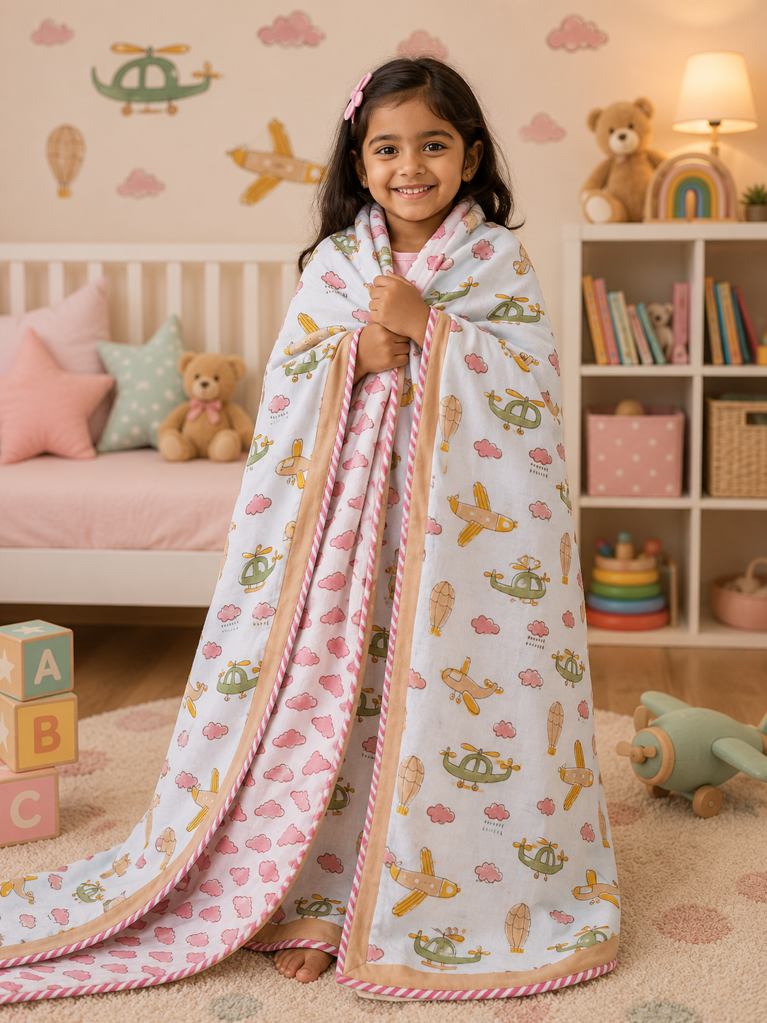 Kids Mulmul Dohar- Airways Pink