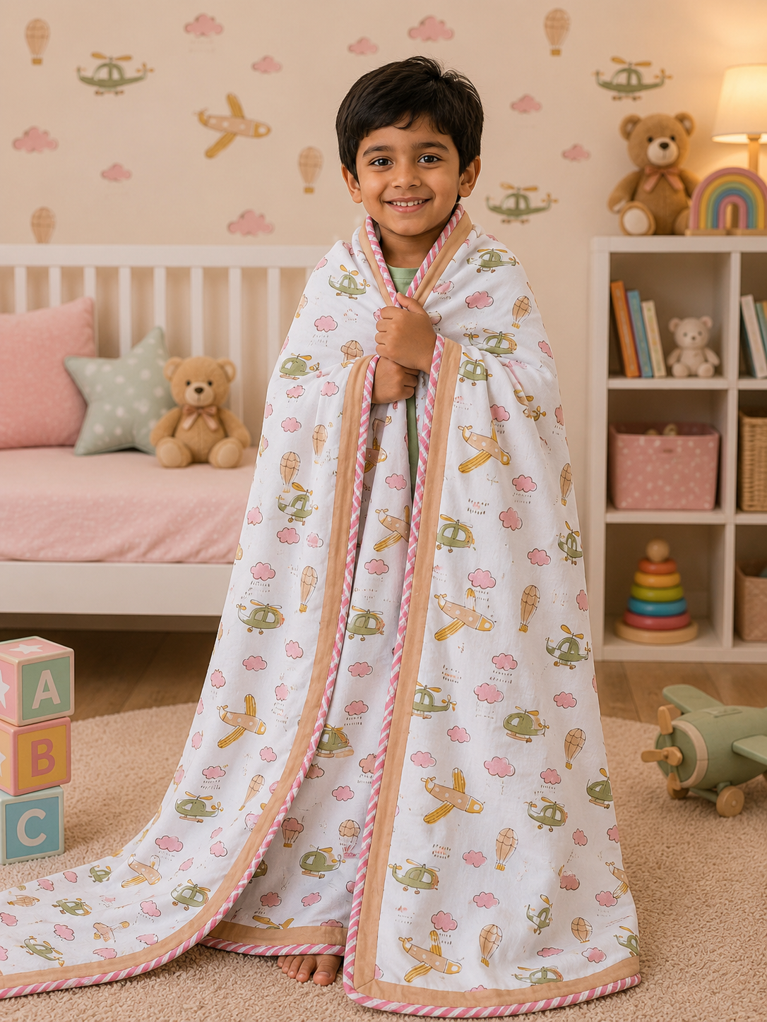 Kids Mulmul Dohar- Airways Pink