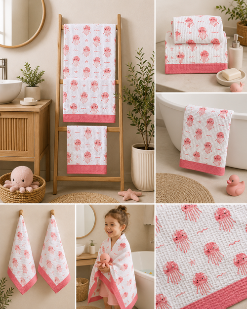 Kids Bath Towel Set - Jelly Fish