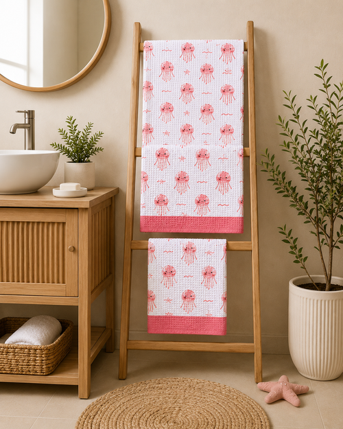 Kids Bath Towel Set - Jelly Fish