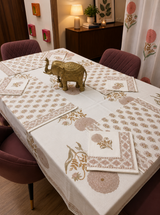 Peach Marigold Table Cover, Mat & Napkin Set